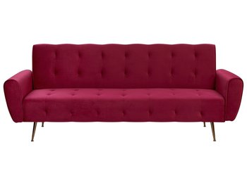 Sofa rozkładana BELIANI Selnes, ciemnoczerwona, 85x212x84 cm - Beliani