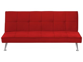 Sofa rozkładana czerwona HASLE - Beliani