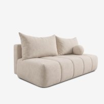 Sofa Rozkładana Kanapa z Funkcją Spania Dwuosobowa Do Salonu Kremowa SARIA MEBEL ELITE