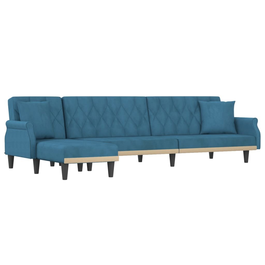 Фото - Диван VidaXL Sofa rozkładana L, niebieska, 271x140x70 cm, aksam 