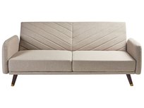 Sofa rozkładana SENJA Jasnobrązowy Len syntetyczny