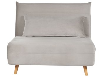 Sofa rozkładana welurowa jednoosobowa jasnoszara SETTEN - Beliani