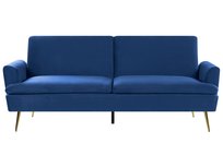 Sofa rozkładana welurowa niebieska VETTRE Beliani