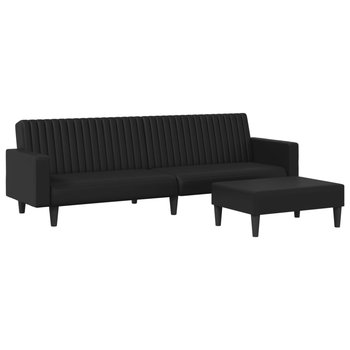 Sofa rozkładana z podnóżkiem, 220x84,5x69 cm, czar - Zakito Europe