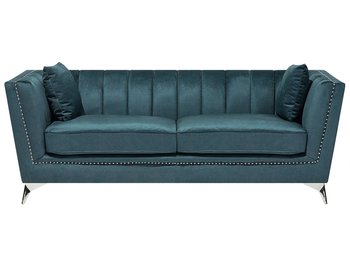 Sofa tapicerowana BELIANI Gaula, 3-osobowa, niebiesko-zielona, 77x211x80 cm - Beliani