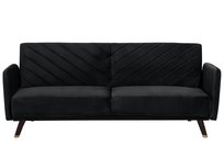 Sofa trzyosobowa welurowa BELIANI Senja, czarne