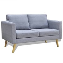 Sofa vidaXL, 2-osobowa, jasnoszara, 116 x 70 x 73 cm vidaXL