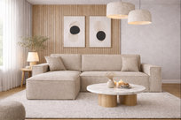 Sofa W Kształcie L Best Narożnik Tkanina Neve Beżowy Lewy Komfortowe Meble