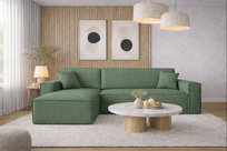 Sofa W Kształcie L Best Narożnik Tkanina Neve Zielony Prawy Komfortowe Meble