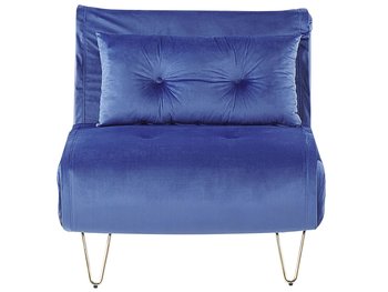 Sofa welurowa rozkładana ciemnoniebieska VESTFOLD - Beliani