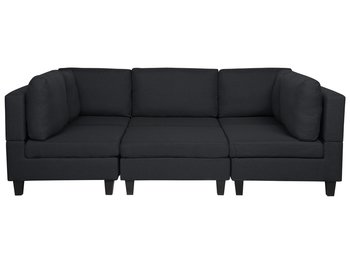 Sofa XXL BELIANI Fevik, z otomaną, czarna, 72x234x155 cm - Beliani