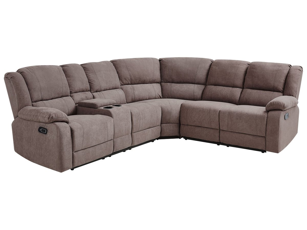 Sofa z elektryczną funkcją relaksu z ładowarką beżowa ROKKE - Beliani ...