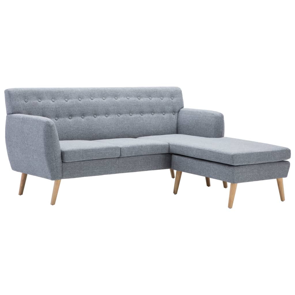 Sofa z leżanką, jasnoszara, 171,5x138x81,5 cm