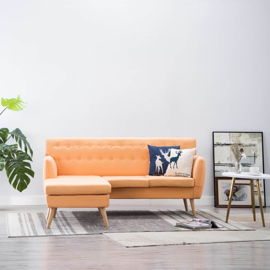 Sofa z leżanką, pomarańczowa, 171,5x138x81,5 cm