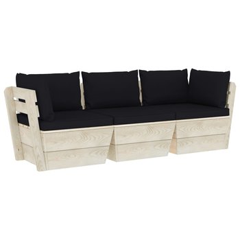 Sofa z palet VIDAXL, brązowo-czarna, 180x60x65 cm - vidaXL