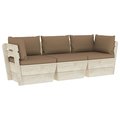 Sofa z palet VIDAXL, brązowo-taupe, 180x60x65 cm - vidaXL