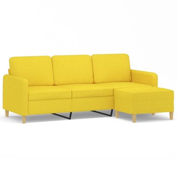 Sofa z podnóżkiem 3-osobowa jasnożółta 198x77x80 c - Zakito Europe