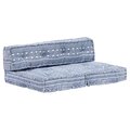 Sofa z poduszek na paletę, VidaXL, indygo patchwork, 120x80x45 cm - vidaXL