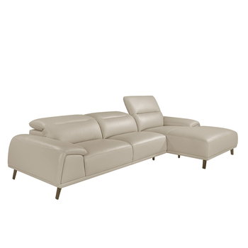 Sofa Z Szezlongiem Z Szarej Skóry Bydlęcej W Kolorze Taupe  6150 Angel Cerda - Angel Cerda