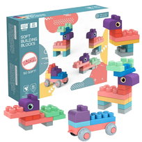 Habarri Soft Blocks – Weiche Bauklötze Aus Gummi Für Kinder Ab 3 Jahren | 42-teiliges Set In Pastellfarben | Geruchsneutral & Sicher