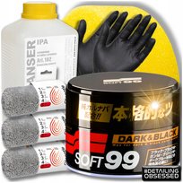 SOFT99 DARK & BLACK wosk do ciemnego lakieru zestaw IPA 1L + 3x mikrofibra
