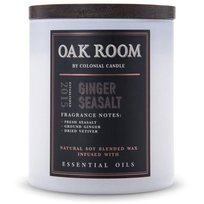 Sojowa świeca zapachowa drewniany knot w szkle Colonial Candle 425 g Imbir Sól Morska