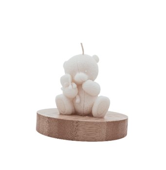 Sojowa świeczka zapachowa 7cm 68,6g Miś z króliczkiem Eukaliptus - Holipka