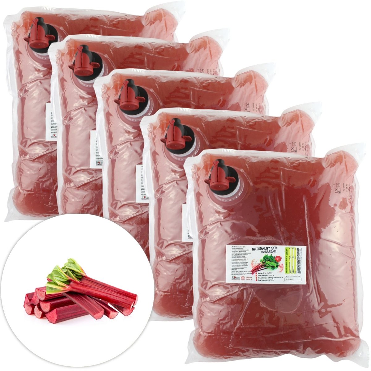 Sok z Rabarbaru Zestaw 5x3l Tłocznia Szymanowice Sklep