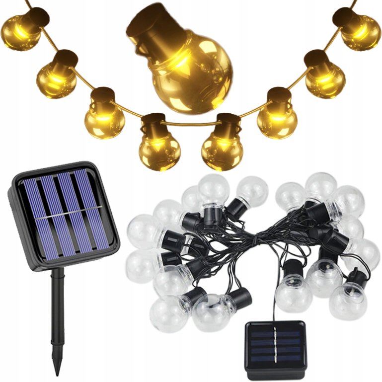 Zdjęcia - Naświetlacz LED / lampa zewnętrzna Solarna Girlanda Ogrodowa Wiszące Żarówki Led 3,2M