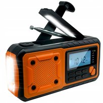 SOLARNE RADIO AWARYJNE Z POWERBANKIEM 4000MAH KORBĄ I LATARKĄ POMARAŃCZOWE