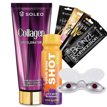 Soleo Collagen, Zestaw Kosmetyków Do Opalania, 6 Szt. + Okulary - Soleo