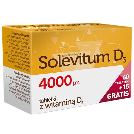 Фото - Вітаміни й мінерали Aflofarm Solevitum, Suplement diety D3 4000 j.m., 75 kaps. 