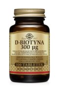 Solgar D-biotyna 300 mcg, suplement diety, 100 tabletek - Solgar