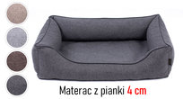 Solidne legowisko kanapa łóżko materac mata dla małego psa 80x60 Sofa Mallorca TwinFoam pianka 4 cm rozbieralne rozmiar M ciemnoszare/czarne