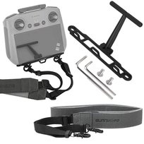 Solidny Aluminiowy Uchwyt Stojak Podpora Smycz Regulowana do Kontrolera DJI RC 1 / RC 2 - DJI Mini 3 PRO / 4 PRO - BLACK