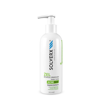 Solverx, Acne Skin, Żel do mycia i demakijażu, 200 ml - SOLVERX