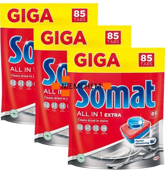 Somat All in 1 Extra Tabletki do Zmywarki Giga 3 x 85 = 255szt - Somat ...