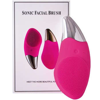 Sonic Facial Brush Br-20 - szczotka soniczna do twarzy, ciemny róż, do masażu i oczyszczania - Lewer