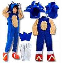 SONIC KOSTIUM STRÓJ KOMBINEZON PRZEBRANIE BAL COSPLAY ANIME 7/9 LAT 140/152