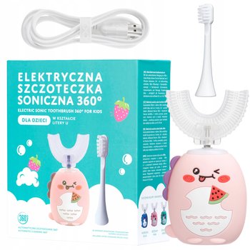 Soniczna Szczoteczka Dla Dzieci 360 U-Shape 2W1 Różowa - Simed