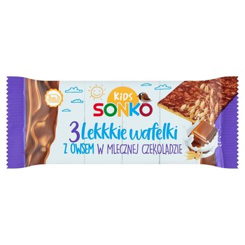 Sonko Kids Lekkie wafelki z owsem w mlecznej czekoladzie 36 g (3 sztuki) - Sonko