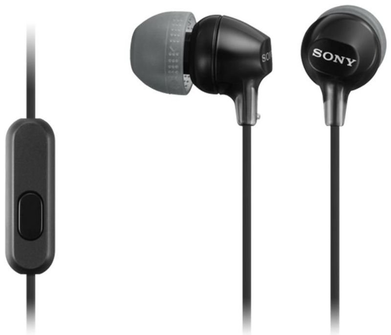 Sony MDR-EX15AP słuchawki douszne z mikrofonem i pilotem, czarne