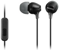 Sony MDR-EX15AP słuchawki douszne z mikrofonem i pilotem, czarne