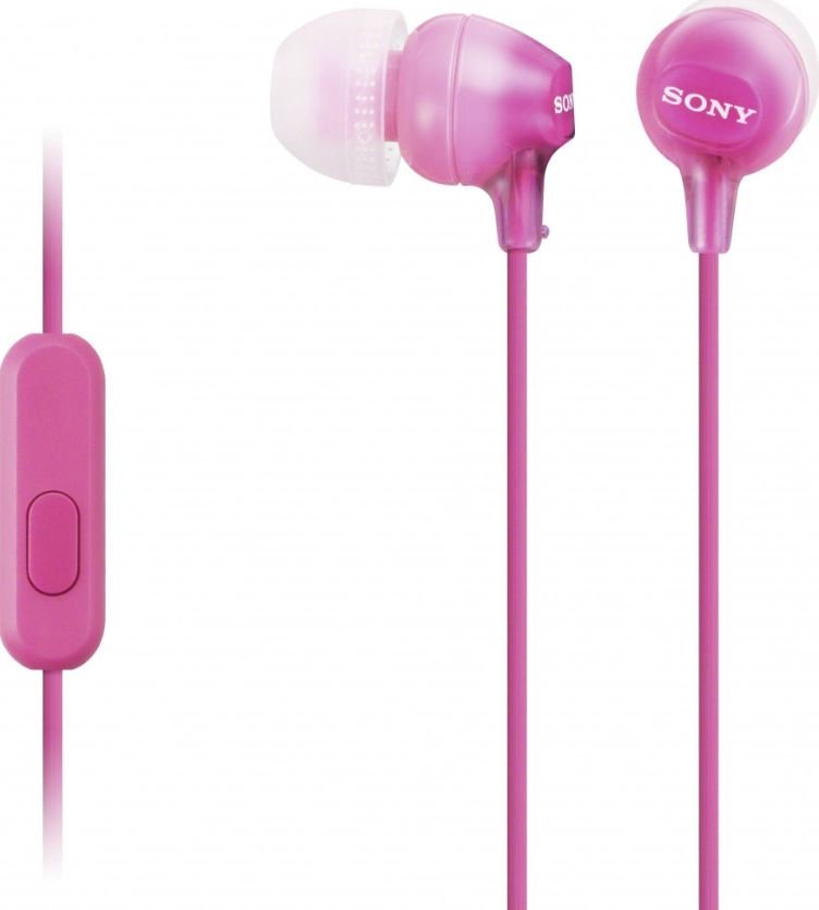 Sony MDR-EX15AP słuchawki douszne z mikrofonem i pilotem, różowe
