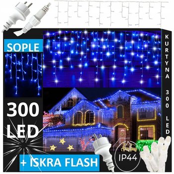 SOPLE 300 LED LAMPKI ZEWNĘTRZNE IP44 STAŁE + FLASH KURTYNA GIRLANDA GRUBE - Eddcom
