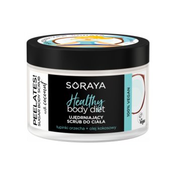 Soraya, Healthy Body Diet, ujędrniający scrub do ciała z łupinkami orzecha i olejem kokosowym, 200 g - Soraya