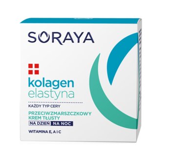 Soraya, Kolagen & Elastyna, przeciwzmarszczkowy krem tłusty na dzień i noc, 50 ml - Soraya