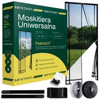 SØRENSEN MOSKITIERA MAGNETYCZNA NA DRZWI BALKONOWE TARASOWE UNIWERSALNA WYMIAR 80 / 90 / 100 X 220