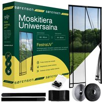 SØRENSEN MOSKITIERA MAGNETYCZNA UNIWERSALNA DOCINANA NA DRZWI BALKONOWE TARASOWE UNIWERSALNA WYMIAR 140/150/160 X 210/220