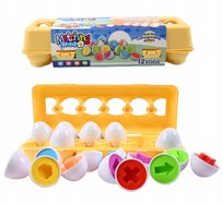 SORTER UKŁADANKA EDUKACYJNA MONTESSORI PUZZLE JAJKA DOPASUJ KSZTAŁTY KOLORY Midex